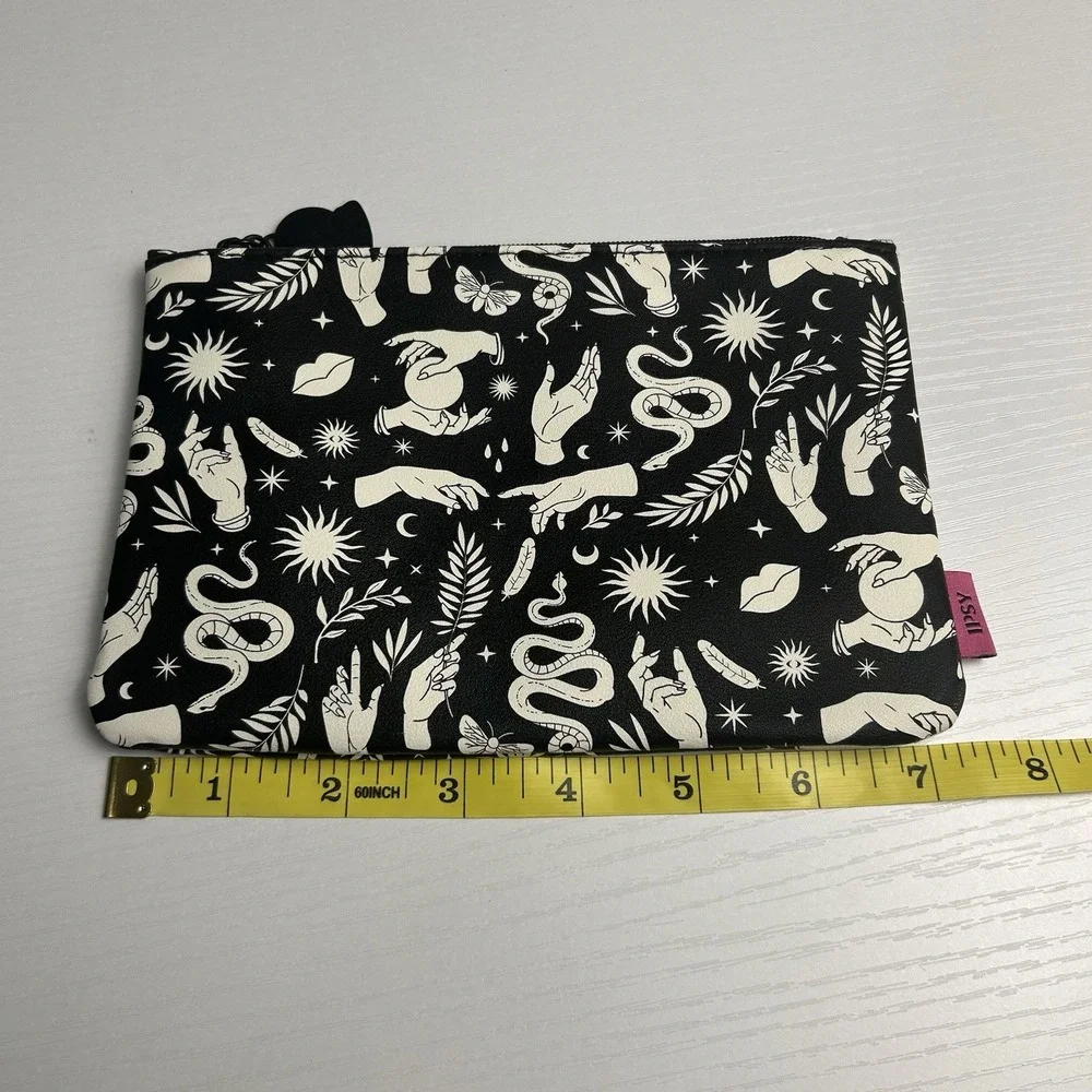 IPSY Glam Bag Pouch Bag October 2024 Halloween Bag Black and White Crystal Ball